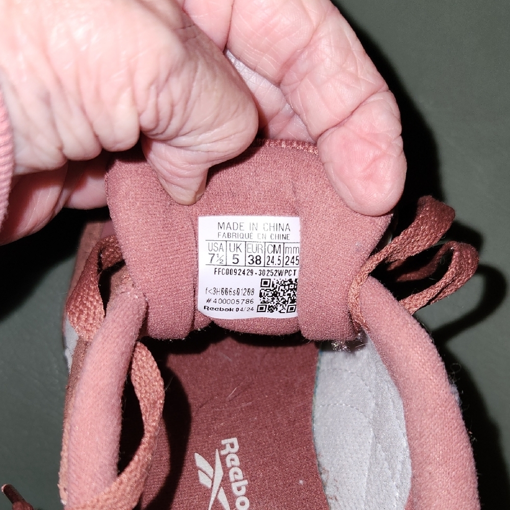 Reebok Rose Suede Sneakers with White Stripes - Picture 6 of 12